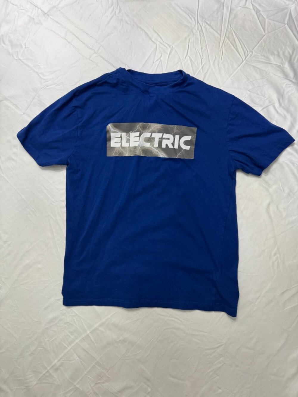 Primark Blue Electric Graphic T-Shirt Unisex Small